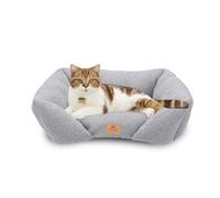 Ferplast Dog Bed Cushion for Medium-Sized Dogs, Cat Bed, Washable Synthetic Bouclé Fabric, Soft Padding, 55 x 45 x 20 cm. Grey