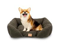 Ferplast Dog Bed Cushion for Medium-Sized Dogs, Cat Bed, Washable Synthetic Bouclé Fabric, Soft Padding, 66 x 50 x 20 cm. Green