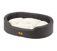 Ferplast Dog Bed Dandy, Removable, Washable Cushion, Cotton Cover and Pelòuche with Soft Padding, also ideal as a Cat Bed, 65 x 46 xh 17 cm, Brown