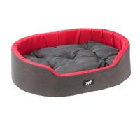 Ferplast Dog Bed Dandy - Removable, Washable Cushion, Cotton Cover with Soft Padding, also ideal as a Cat Bed, 55 x 41 xh 15 cm, Red