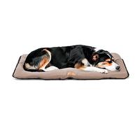 Ferplast Dog Bed Dog Cushion Dog Bed Medium Double sided Scratch-proof and waterproof fabric, Warm Microfleece 30° machine washable dog mattress 83 x 50 x 3,5 cm.Black