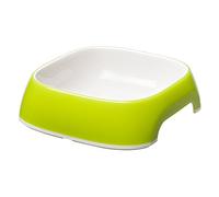 Ferplast Dog Bowls GLAM, Non-Slip Rubber Base, Food and Water Plastic Bowl Easy to Clean, 0,75 Liter, Green