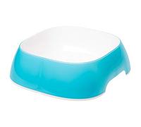 Ferplast Dog Bowls GLAM, Non-Slip Rubber Base, Food and Water Plastic Bowl Easy to Clean, 1,2 Liter, Blue