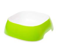 Ferplast Dog Bowls GLAM, Non-Slip Rubber Base, Food and Water Plastic Bowl Easy to Clean, 1,2 Liter, Green