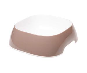 Ferplast Dog Bowls GLAM, Non-Slip Rubber Base, Food and Water Plastic Bowl Easy to Clean, 1,2 Liter, Grey