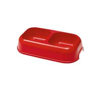 Ferplast Dog Bowls PARTY, Non-Slip Rubber Base, Food and Water Plastic Bowl Easy to Clean, Double Compartment for Water and Food (0,7 L)