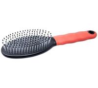 FERPLAST Dog Brush, Short to Long Hair, Soft Bristles with Rounded Tips, Ergonomic Soft Grip, Size M, Red