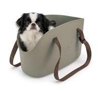 Ferplast Dog Carrier Bag up to 5 kg. Soft Rubber Plastic, Waterproof and Washable Cat Carrier, Adjustable Handles, Safety Strap, 35 x 14 x 22 cm. Dove Gray