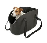 Ferplast Carrier bag for small dogs WITH-ME, EVA, Soft rubber plastic, washable, Adjustable handles, Safety belt included, 21.5 x 43.5 x h 27 cm Black