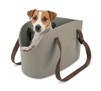 Ferplast Dog Carrier Bag up to 8 kg. Soft Rubber Plastic, Waterproof and Washable Cat Carrier, Adjustable Handles, Safety Strap, 43.5 x 21.5 x 27 cm. Dove Gray.