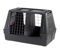 Ferplast Dog Carrier for Car ATLAS CAR 100 SCENIC Car Dog Crate, Wide ventilation grills, Dog Car Seat, Hygienic draining mat included, 100 x 60 x h 66 cm Grey