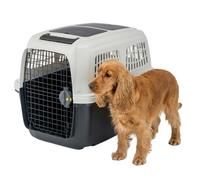 Ferplast Dog Carrier CLIPPER PLUS, IATA Approved Dog Travel Crate, Medium Dog Carrier max 20 Kg, Pet Carrier, with Double Compartment for Accessories, Pull-out Handle, 71 x 50 x h 51 cm