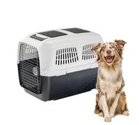 Ferplast Dog Carrier CLIPPER PLUS, IATA Approved Dog Travel Crate, Medium Dog Carrier max 30 kg, Pet Carrier, with Double Compartment for Accessories, Pull-out Handle, 87 x 57 x h 60 cm