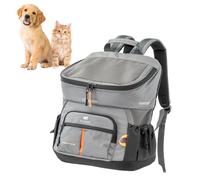 Ferplast Dog Carrier VOYAGER, Cat Backpack, Cat Carrier, Pet Carrier, Wide Opening, Adjustable Straps, Safety Strap, with Cushion, Max 10 kg, 33x23x41H, Grey