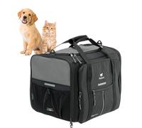 Ferplast Dog Carrier VOYAGER, Cat Carrier, Pet Carrier, Adjustable Handles and Shoulder Strap, Safety Belt, Double Side Opening, with Cushion, Max 15 Kg, 50x35x37h cm, Black