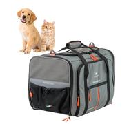 Ferplast Dog Carrier VOYAGER, Cat Carrier, Pet Carrier, Adjustable Handles and Shoulder Strap, Safety Belt, Double Side Opening, with Cushion, Max 15 Kg, 50x35x37h cm, Grey