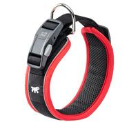 Ferplast Dog Collar GENIUS C25/55, Reflective, Breathable, Adjustable, Quick Release Magnetic Closure, Collar for Large Size Dogs, Soft Padding, Red