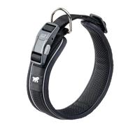 Ferplast Dog Collar GENIUS C25/65, Reflective, Breathable, Adjustable, Quick Release Magnetic Closure, Collar for Large Size Dogs, Soft Padding, Black