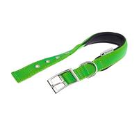 Ferplast Dog Collar Medium Large Size Dog Collar in Padded Nylon Adjustable Metal Buckle, Neck Size 41-49 cm, Green