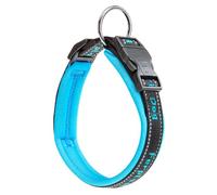 Ferplast Dog Collar SPORT DOG, Dog Collar Large Dogs, Soft Padding, Reflective Nylon Dog Collar, Pet Name Tag, Size: 2,5 cm (55-65 cm), Blue