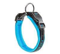 Ferplast Dog Collar SPORT DOG, Dog Collar Medium Dog, Soft Padding, Reflective Nylon Dog Collar, Pet Name Tag, Size: 2 cm (33-43 cm), Blue