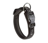 Ferplast Dog Collar SPORT DOG, Dog Collar Small Dog, Soft Padding, Reflective Nylon Dog Collar, Pet Name Tag, Size: 1,5 cm (25-35 cm), Grey