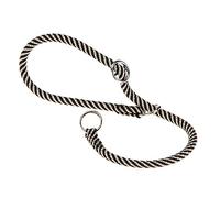 Ferplast Dog Collar, Training Collar with Adjustable Rings, in Nylon Cord, Length 35 cm, Thickness 8 mm, Brown-Black