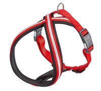 Ferplast Dog Harness DAYTONA CROSS, Medium Size Nylon Dog Harness, Padded, Reflective and Adjustable. With Magnetic Buckle. Red