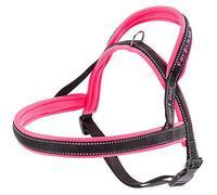 Ferplast Dog Harness SPORT DOG, Dog Harness Medium, Norvegian Type Harness for Dogs, Perfect Fitting, Soft padding, Reflective Nylon, Pet Name Tag, Fuchsia