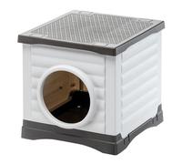 Ferplast - Dog kennel and Cat kennel Outdoor - Rabbit house - Heavy Duty Plastic - PETVILLA 50, 38.5 x 43 x h 38.5 cm