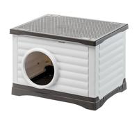 Ferplast - Dog kennel and Cat kennel Outdoor - Rabbit house - Heavy Duty Plastic - PETVILLA 60, 54 x 43 x h 38,5 cm