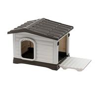 Ferplast Dog Kennel Outdoor DOGVILLA 60, Dog House, Dog Kennel, Opening Side, Draining Bottom, Insulating Base, Removable Roof, Ventilation Grille, Recycled Plastic, 58 x 48 xh 44 cm