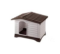 Ferplast DOGVILLA 70 Dog House with Opening Roof and Side - Liquid Drainage System - Ventilation Grille - Anti-Bite Aluminum Door - Insulating Feet - 73 x 59 xh 53 cm