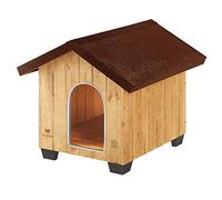 Ferplast DOMUS M FSC Wooden Dog House - Opening Roof with Lock, Waterproof & Anti-UV - Ventilation Grille - Anti-Bite Aluminum Door - Insulating Feet - 121 x 78 xh 78.5 cm
