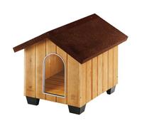 Ferplast DOMUS S FSC Wooden Dog House - Opening Roof with Lock, Waterproof & Anti-UV - Ventilation Grille - Anti-Bite Aluminum Door - Insulating Feet - 121 x 78 xh 78.5 cm