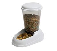 Ferplast Dry food dispenser for dogs and cats 3 Liter ZENITH Practical pet feeder food dispenser biscuits for animals, Transparent tank with lid, Non-slip bottom, 20,2 x 29,2 x h 28,8 cm White