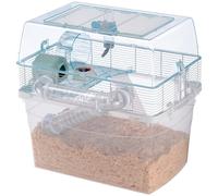 Ferplast DUNA SPACE Large Hamster Cage - Elevated Multi-Level Design with Large Transparent Viewing Area, Tunnel System, Exercise Wheel & Accessories - Easy Access & Cleaning, 57.5x47.5xh54.5cm