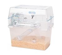 Ferplast DUNA SPACE Large Hamster Cage - Elevated Multi-Level Design with Large Transparent Viewing Area, Tunnel System, Exercise Wheel & Accessories - Easy Access & Cleaning, 57.5x47.5xh54.5cm