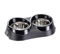 Ferplast Duo Feed Dog Bowl Holder with 2 Stainless Steel Dog Bowls - Non-Slip, Eco-Friendly Double Feeding System for Dogs, 1,7 Liter