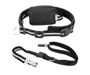 Ferplast ERGOCOMFORT FREE TIME Dog Lead with Running KIT - Reflective - Anti-Shock Elastic Lead - MATIC Technology - Adjustable Belt & Storage Bag - 120 x 2.5 cm