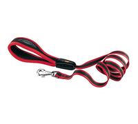 Ferplast ERGOCOMFORT G Ergonomic Dog Lead - Secure Grip with Soft Padding - Anti-Abrasion - Extra-Resistant Finished Seams - Italian Design - 120 x 1.5 cm, Red