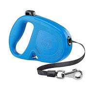 Ferplast FLIPPY ONE Extendable Dog Lead - Practical Bag Holder - Single Lock & Release Button - Ergonomic Italian Design - Tape - Max 50 Kg - 5m, Blue
