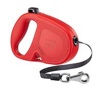 Ferplast FLIPPY ONE Extendable Dog Lead - Practical Bag Holder - Single Lock & Release Button - Ergonomic Italian Design - Tape - Max 50 Kg - 5m, Red