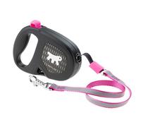 Ferplast FLIPPY ONE REFLEX Reflective Extendable Dog Lead - Evening Walks - Bag Holder - Lock & Release Button - Ergonomic Design - Cord - Max 12 Kg - 4.5m, Purple