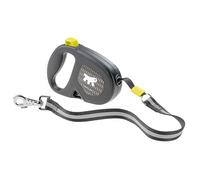Ferplast FLIPPY ONE REFLEX Reflective Extendable Dog Lead - Evening Walks - Bag Holder - Lock & Release Button - Ergonomic Design - Tape - Max 50 Kg - 5m, Yellow