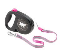 Ferplast FLIPPY ONE REFLEX Reflective Extendable Dog Lead - Evening Walks - Bag Holder - Lock & Release Button - Ergonomic Design - Tape - Max 15 Kg - 4m, Purple