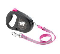 Ferplast FLIPPY ONE REFLEX Reflective Extendable Dog Lead - Evening Walks - Bag Holder - Lock & Release Button - Ergonomic Design - Cord - Max 20 Kg - 5m, Purple