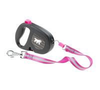 Ferplast FLIPPY ONE REFLEX Reflective Extendable Dog Lead - Evening Walks - Bag Holder - Lock & Release Button - Ergonomic Design - Cord - Max 35 Kg - 5m, Purple
