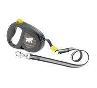 Ferplast FLIPPY ONE REFLEX Reflective Extendable Dog Lead - Evening Walks - Bag Holder - Lock & Release Button - Ergonomic Design - Tape - Max 25 Kg - 5m, Yellow