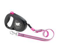 Ferplast FLIPPY ONE REFLEX Reflective Extendable Dog Lead - Evening Walks - Bag Holder - Lock & Release Button - Ergonomic Design - Tape - Max 25 Kg - 5m, Purple